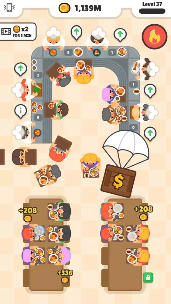 Tangkapan skrin Diner Inc. Tycoon