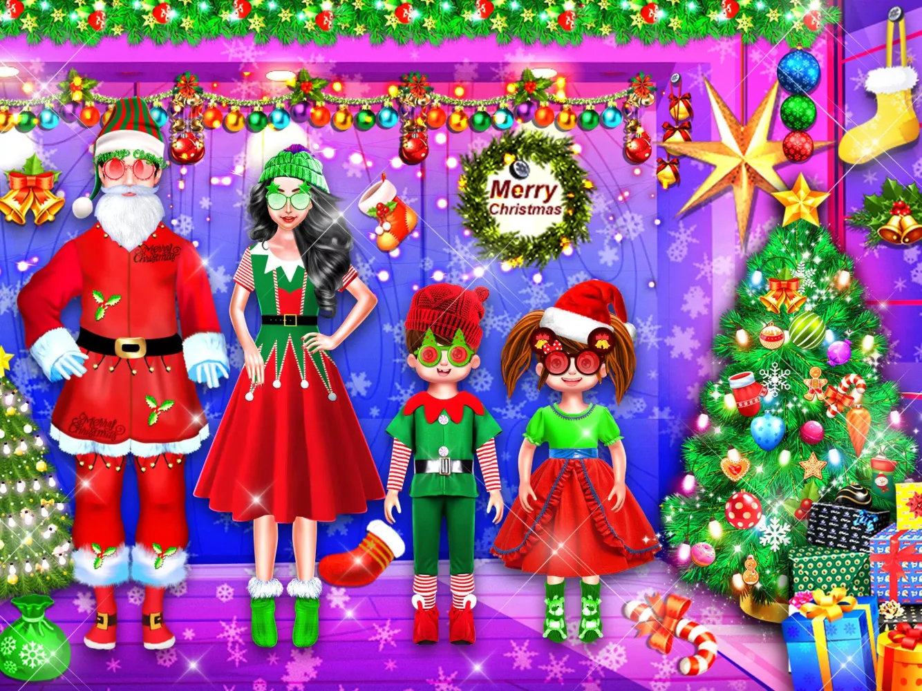 Tangkapan skrin Christmas makeup dressup games