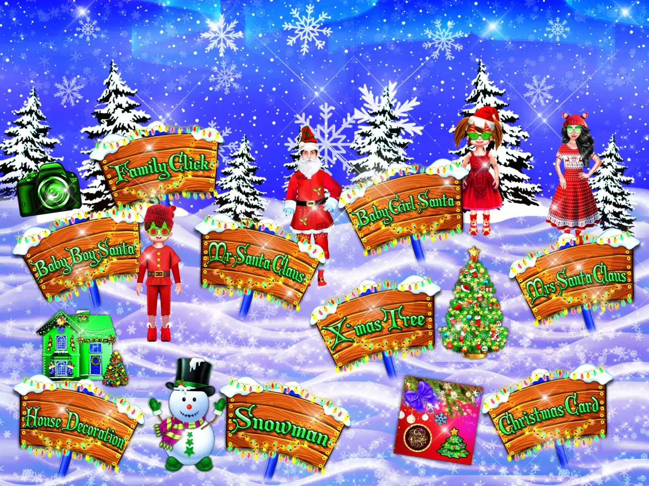 Tangkapan skrin Christmas makeup dressup games