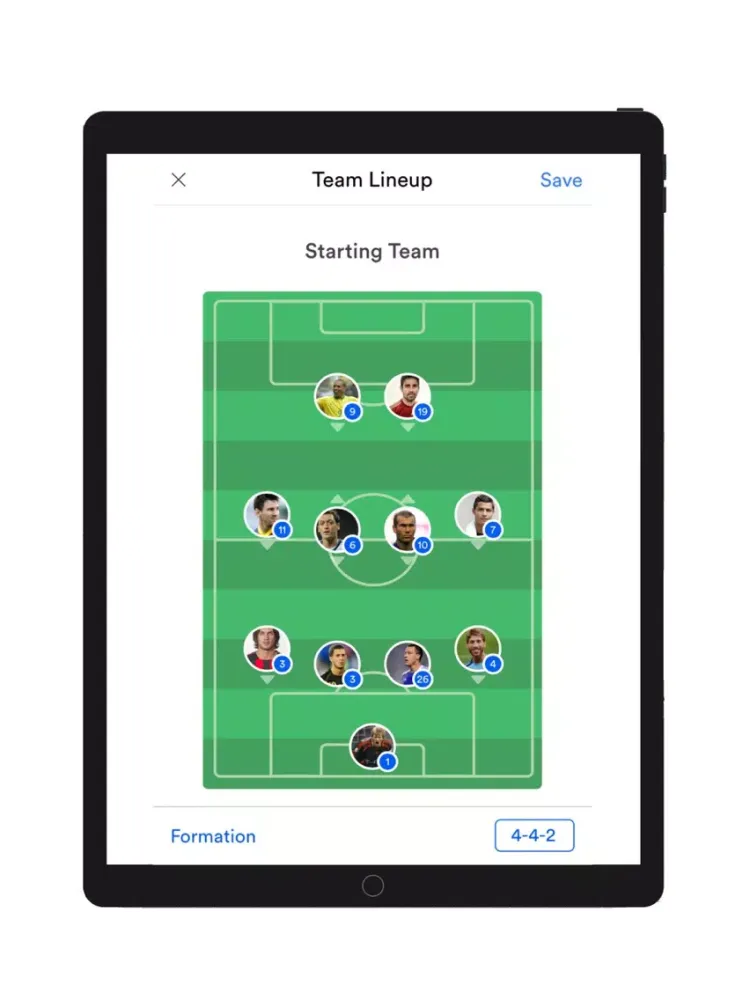 Tangkapan layar Gameday - For Football Teams iPad 