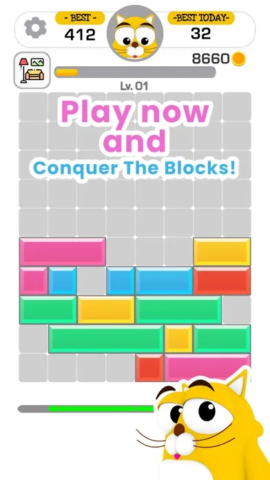 ภาพหน้าจอของ Cool Cat's Block Slide