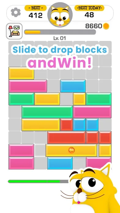 ภาพหน้าจอของ Cool Cat's Block Slide