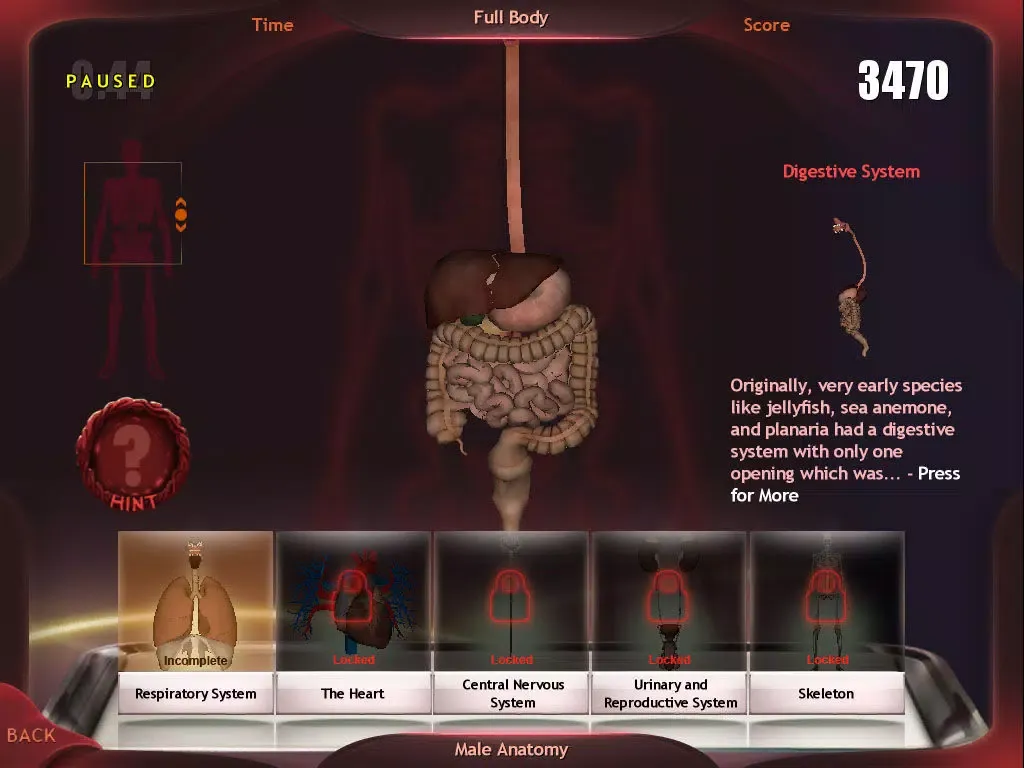 Capturas de tela do Evolutionary Anatomy iPad 