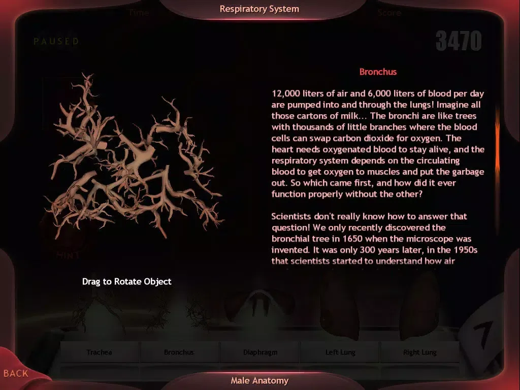 Capturas de tela do Evolutionary Anatomy iPad 