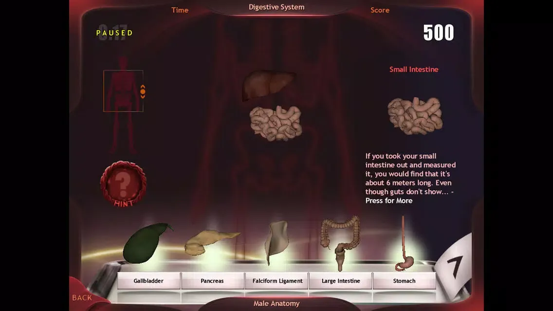 Capturas de tela do Evolutionary Anatomy