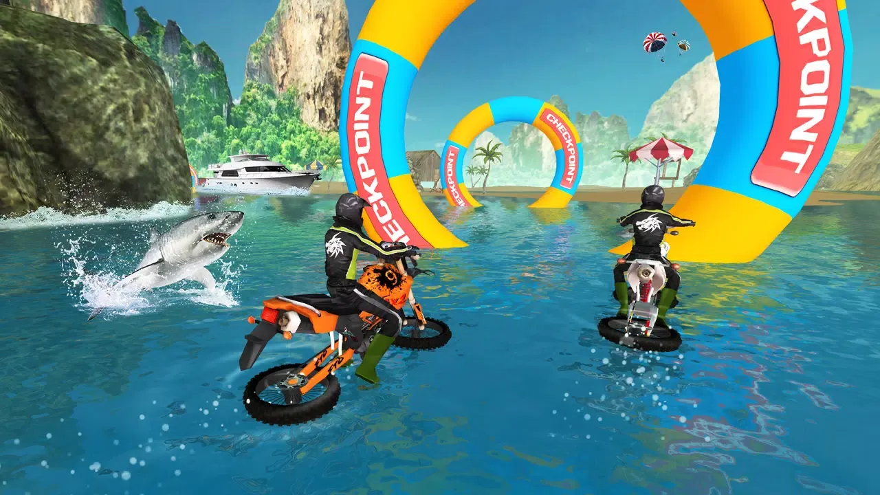 Captures d'écran de Bike Racing : Water Bike Games