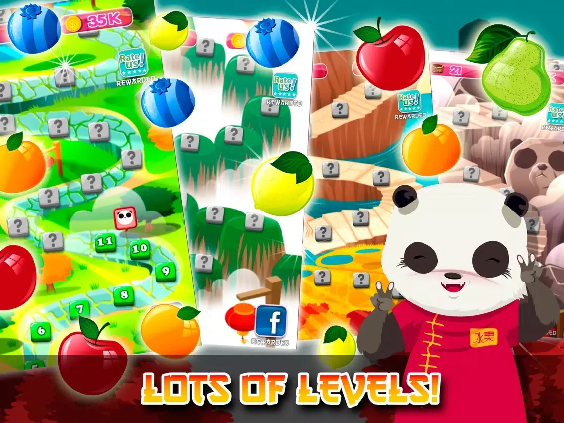 Panda Fruit Harvest Free Match 3 iPad  স্ক্রিনশট