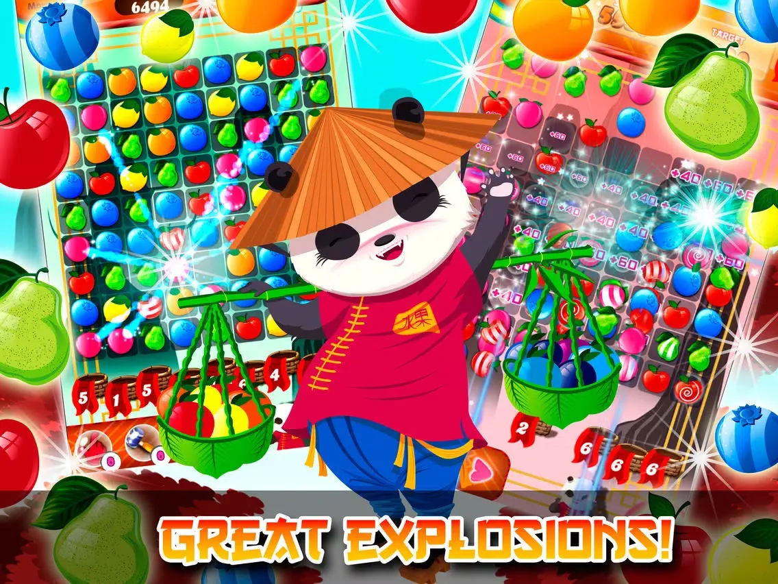 Panda Fruit Harvest Free Match 3 iPad  স্ক্রিনশট