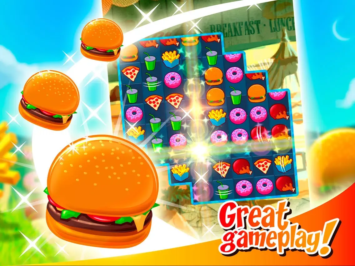 Super Burger Match 3 Deluxe HD iPad  स्क्रीनशॉट