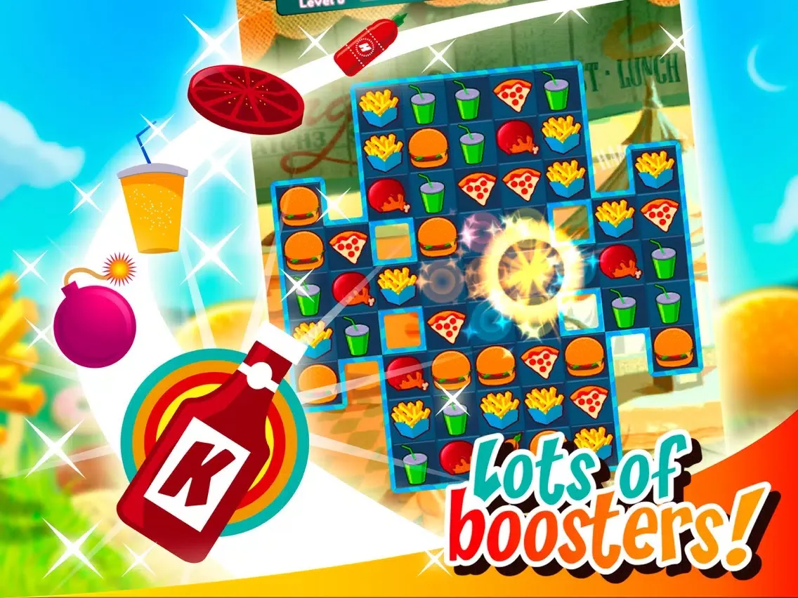 Super Burger Match 3 Deluxe HD iPad  स्क्रीनशॉट