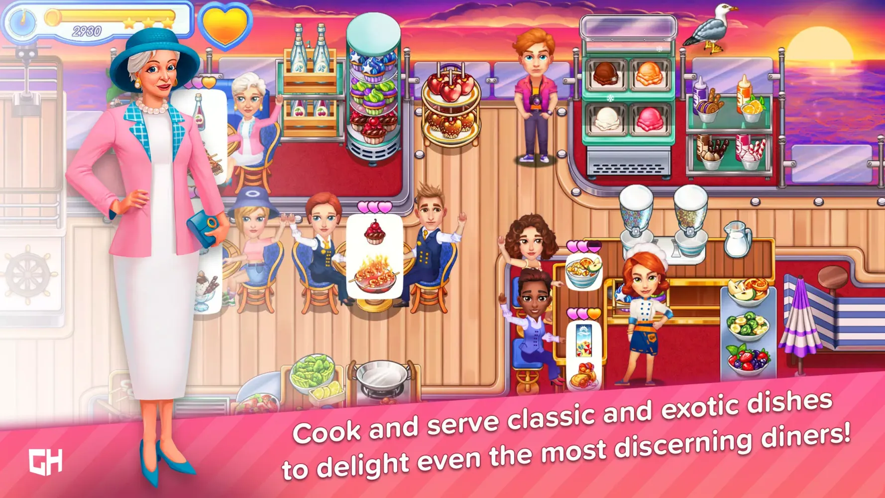 Capturas de tela do Claire's Café: Sea Adventure