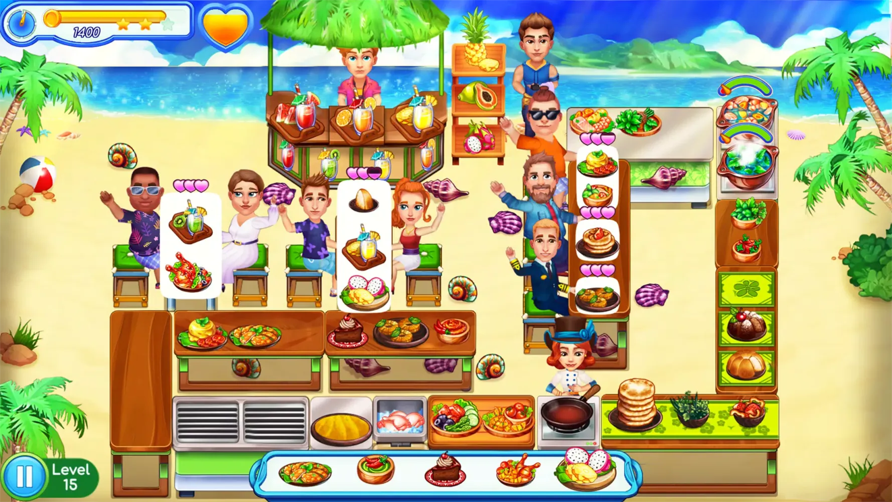 Capturas de tela do Claire's Café: Sea Adventure