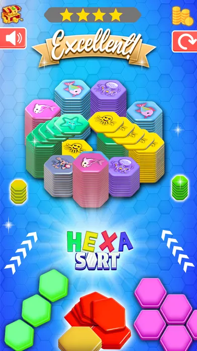 Captures d'écran de Hexa Sort Merge Puzzle Game 3D