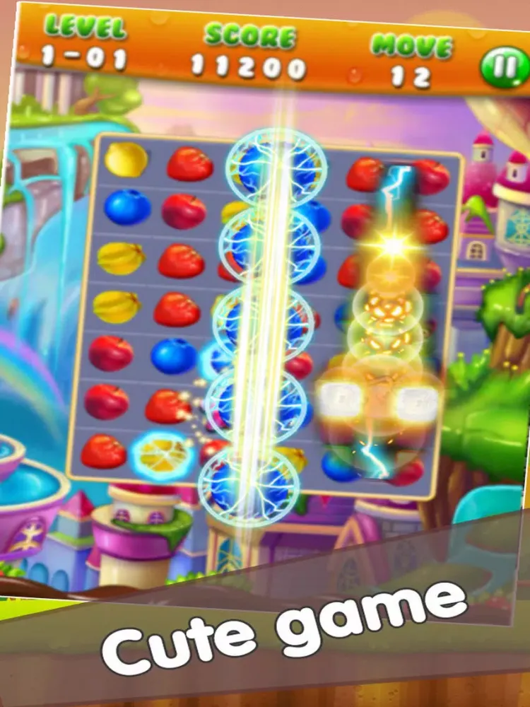 Captures d'écran de Fruit Lines Puzzle Deluxe - Fruit match 3 Edition iPad 