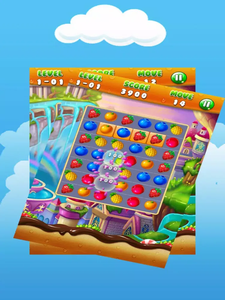 Capturas de pantalla de Fantasy Ice Juicy Fruit Swipe and Match iPad 