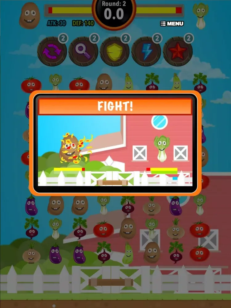 Harvest Farm Battle : Veggies match 3 multiplayer mode puzzle game iPad 应用截图