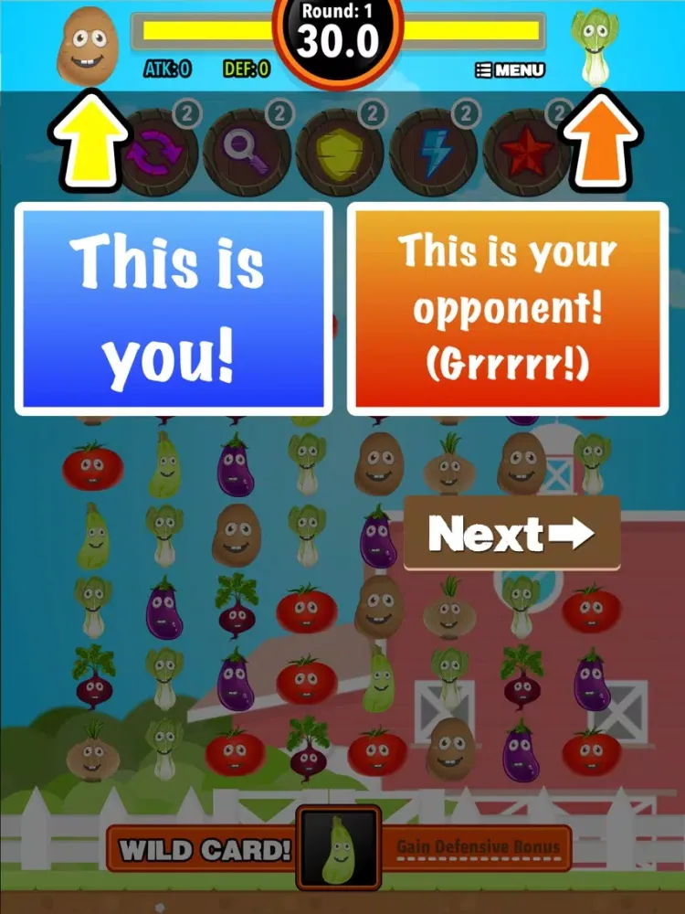 Harvest Farm Battle : Veggies match 3 multiplayer mode puzzle game iPad 应用截图