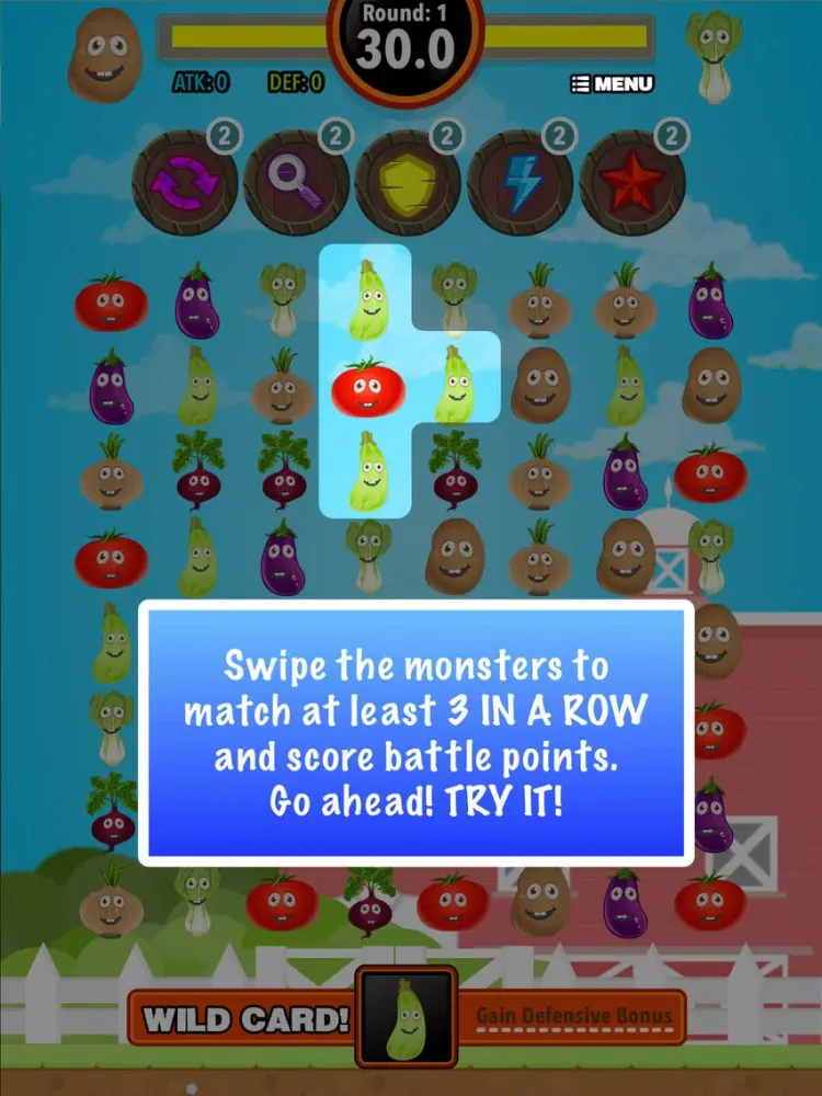 Harvest Farm Battle : Veggies match 3 multiplayer mode puzzle game iPad 应用截图