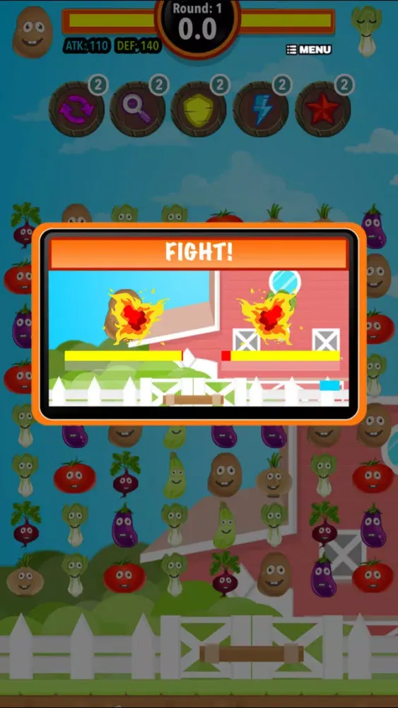 Harvest Farm Battle : Veggies match 3 multiplayer mode puzzle game应用截图