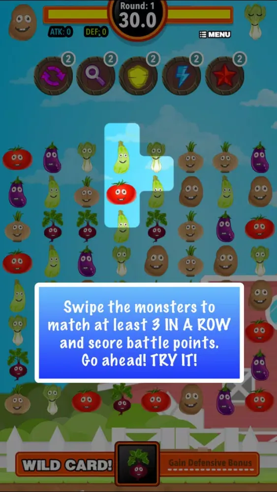 Harvest Farm Battle : Veggies match 3 multiplayer mode puzzle game应用截图