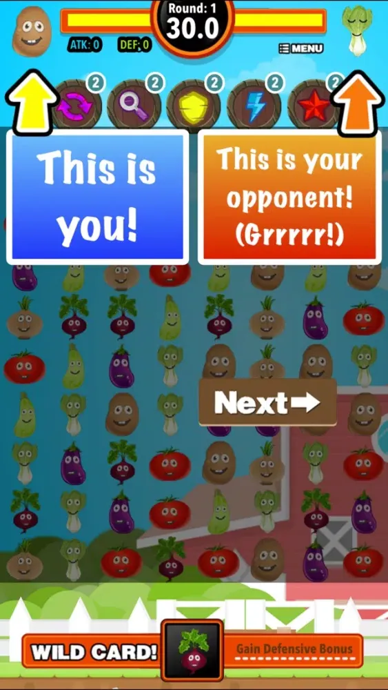Harvest Farm Battle : Veggies match 3 multiplayer mode puzzle game应用截图