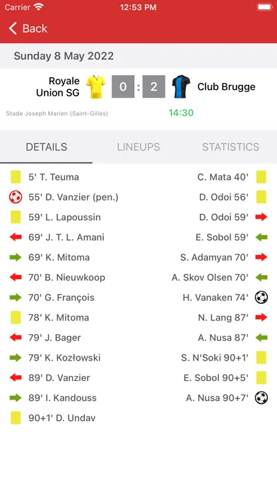 Live Scores for Jupiler League Ekran Görüntüleri
