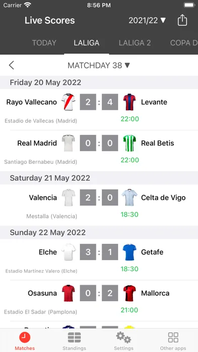 Live Scores for La Liga App應用截圖