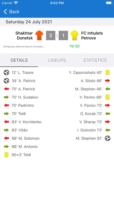 Ukrainian Premier League Live Screenshots