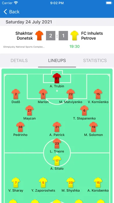 Ukrainian Premier League Live Screenshots