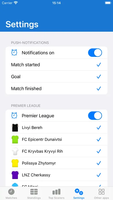 Ukrainian Premier League Live Screenshots