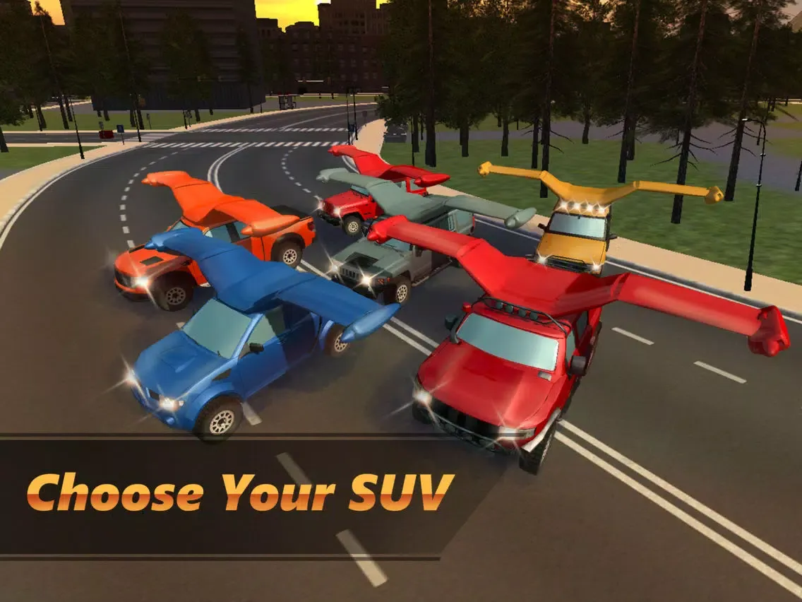 Flying SUV Driver Simulator 3D - Try to drive or fly SUV in our futuristic car simulator! iPad  Screenshots