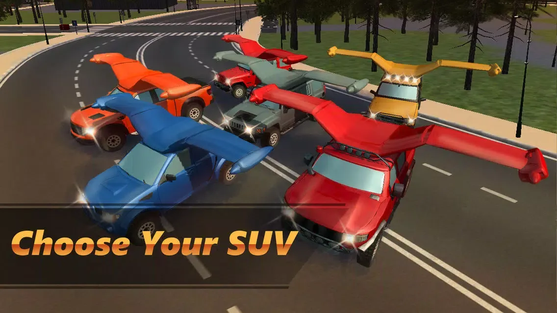 Flying SUV Driver Simulator 3D - Try to drive or fly SUV in our futuristic car simulator! Screenshots