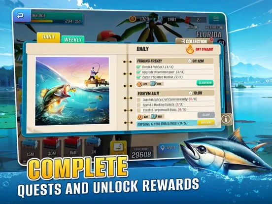 Tangkapan layar Rapala Fishing iPad 
