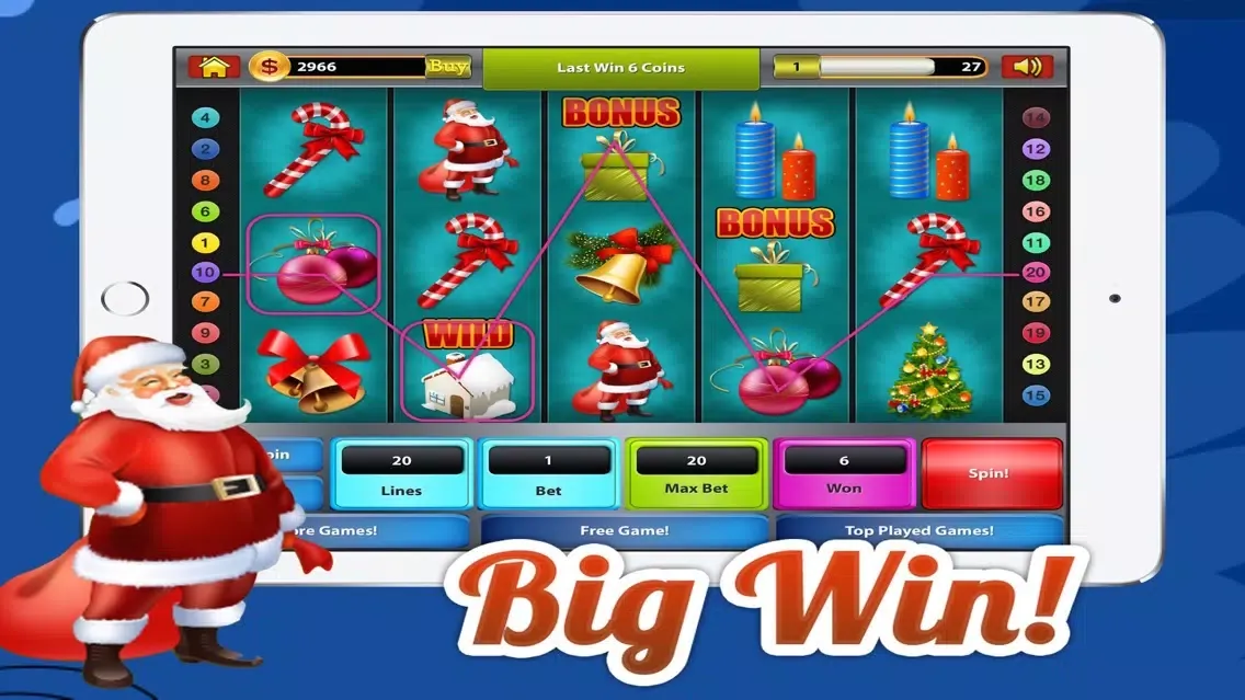 A Christmas Holiday Slot-Machine - Santa's Lucky Slots Ekran Görüntüleri