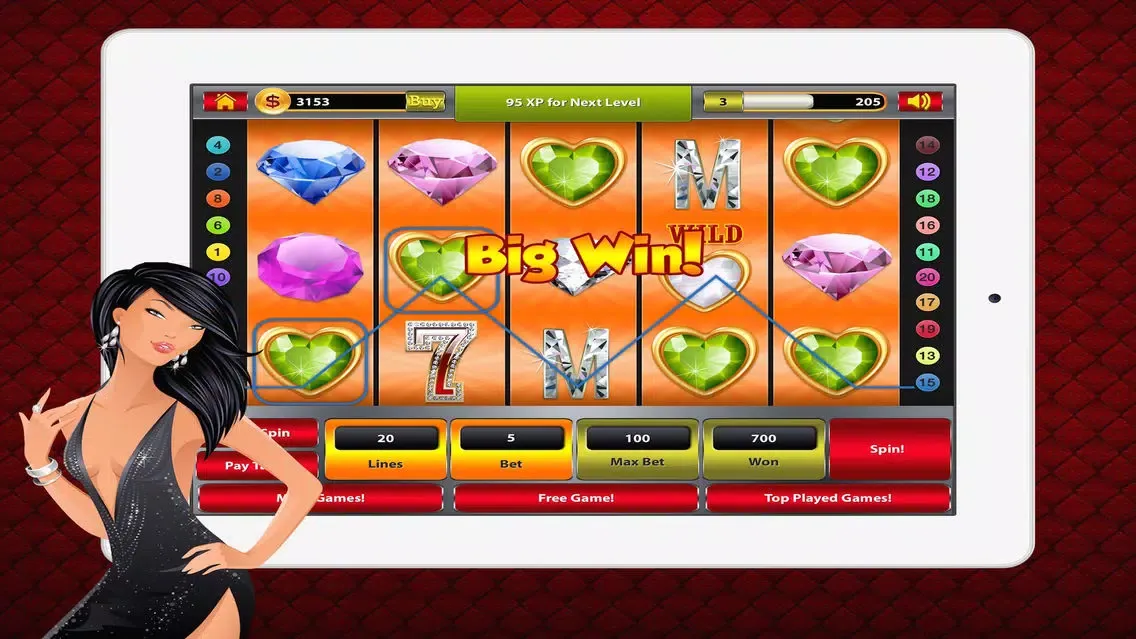 Tangkapan layar 'Gems and Jewels Slots: Big Money Lucky Vegas Slot Machine Games