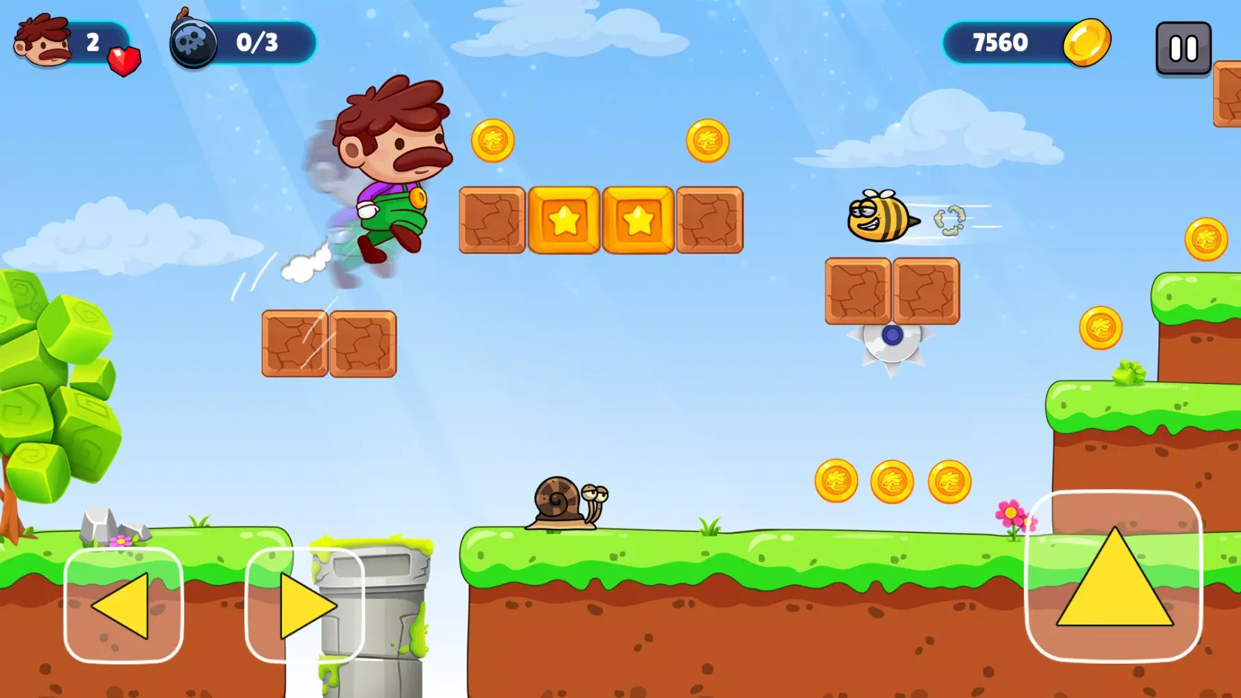 Capturas de tela do Super Bro: Adventure Run Game
