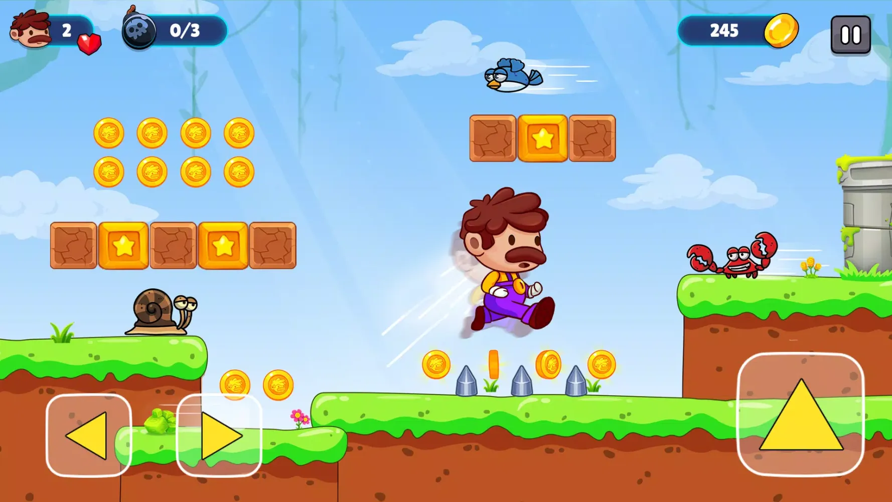 Capturas de tela do Super Bro: Adventure Run Game