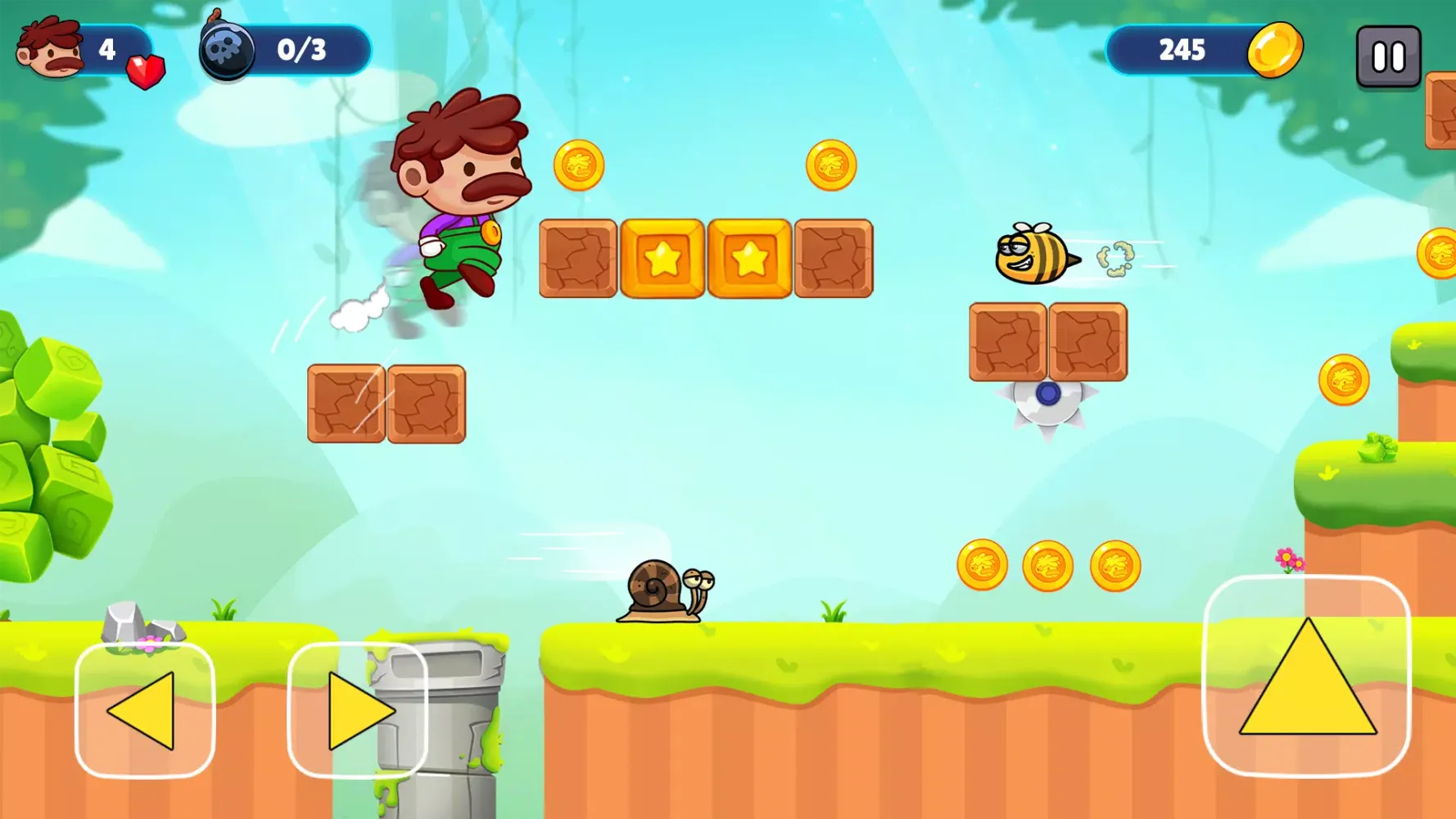 Capturas de tela do Super Bro: Adventure Run Game