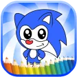 Soni Coloring Blue Hedgehogs.