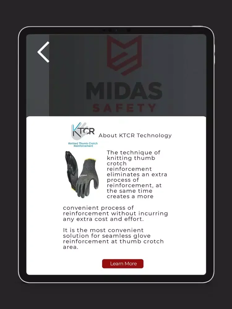 Ảnh chụp màn hình của Midas Safety iPad 