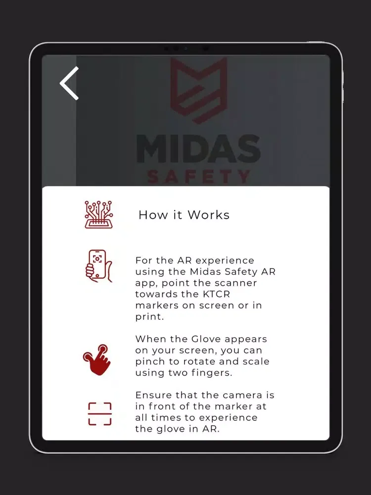 Ảnh chụp màn hình của Midas Safety iPad 
