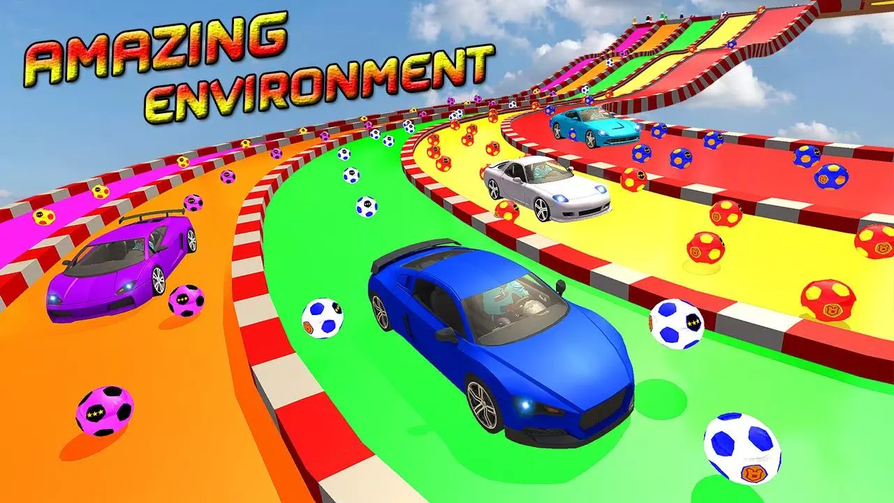 Superheroes Water Slide Colors Car Racing سکرین شاٹس