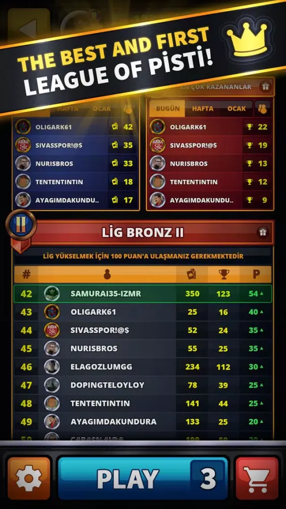 Zrzuty ekranu Pisti Online League