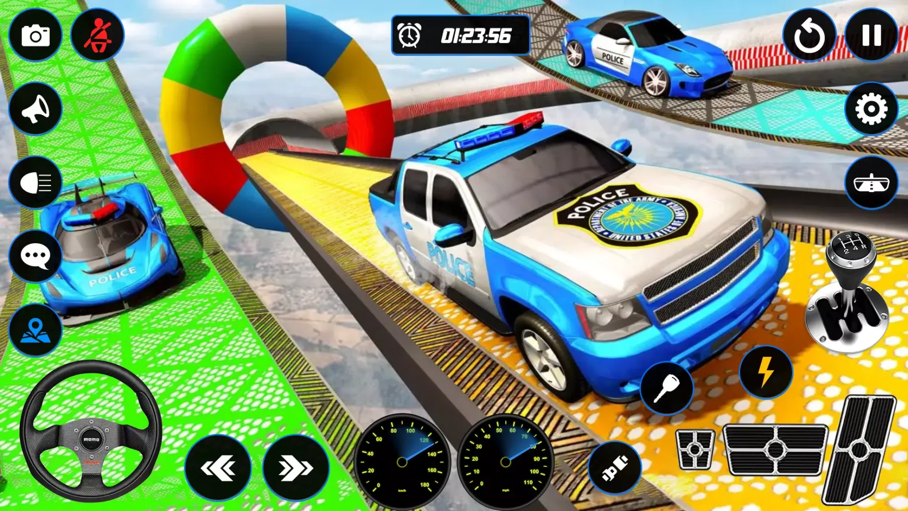 Capturas de tela do Police Car Mega Ramp Car Stunt