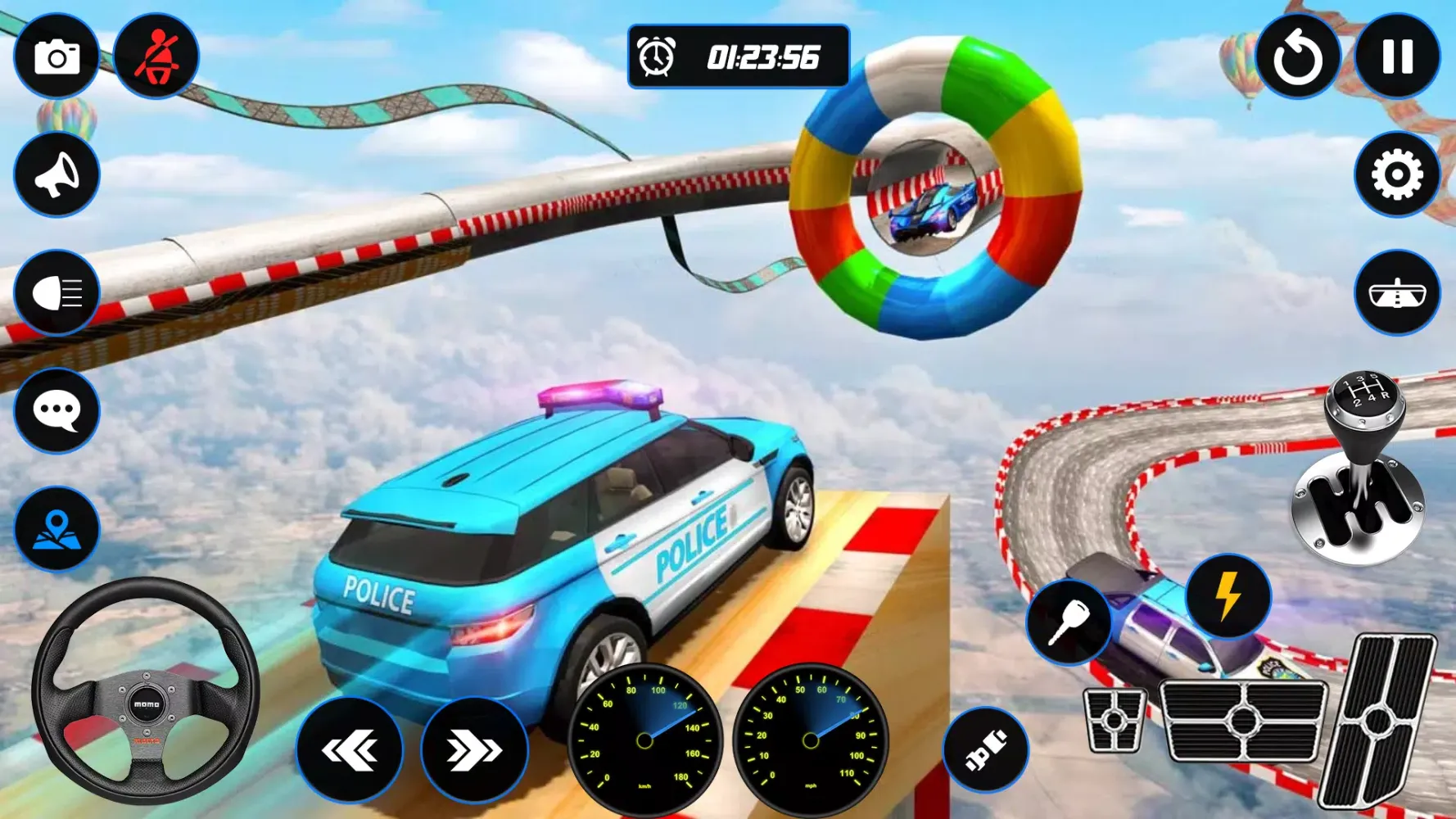 Capturas de tela do Police Car Mega Ramp Car Stunt