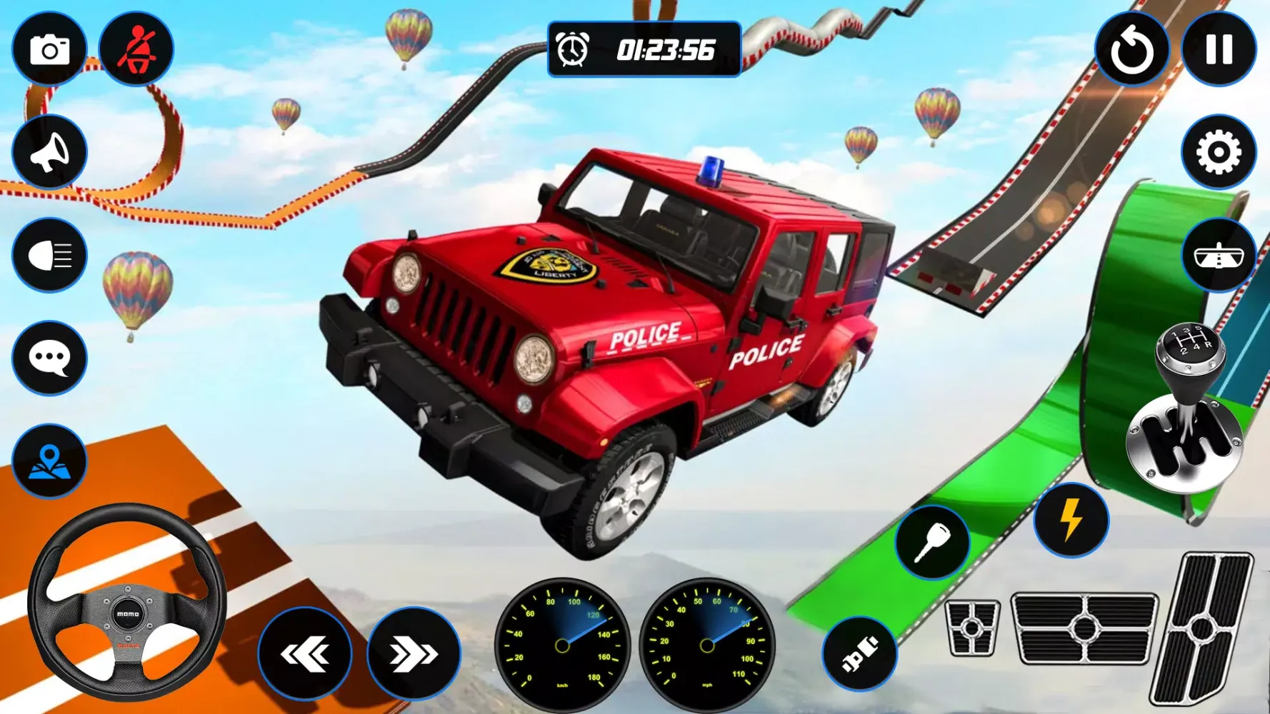 Capturas de tela do Police Car Mega Ramp Car Stunt