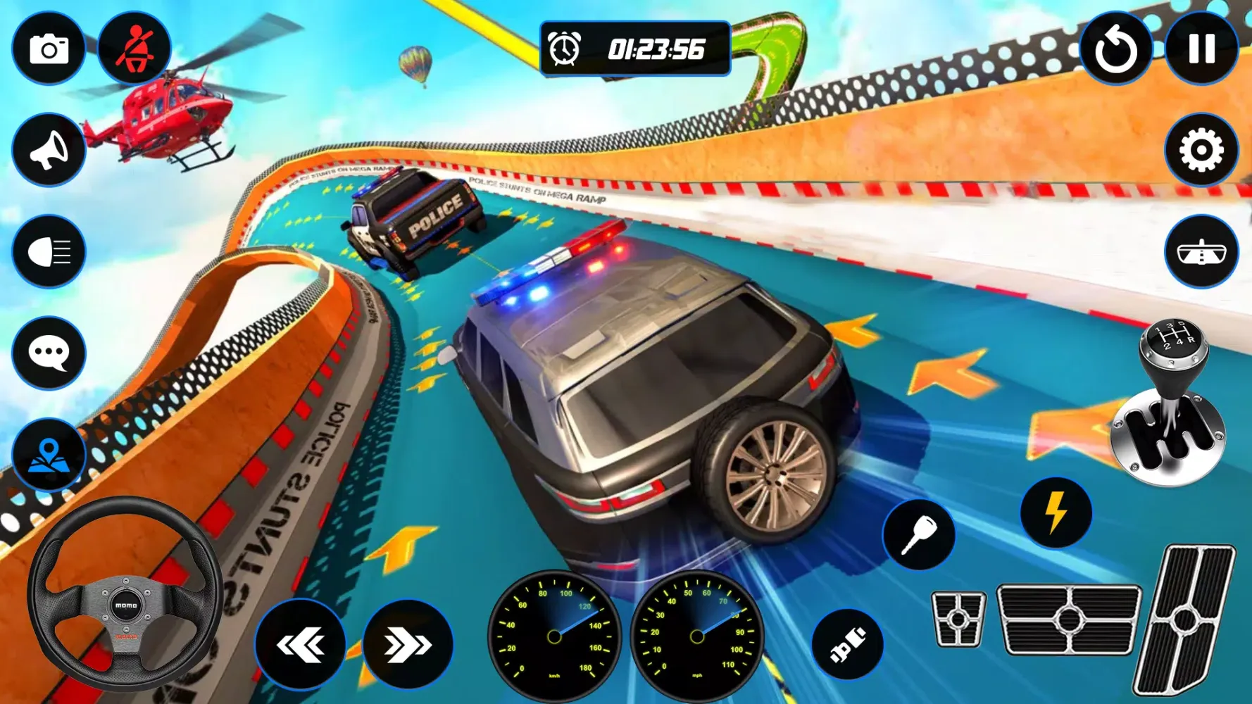Capturas de tela do Police Car Mega Ramp Car Stunt