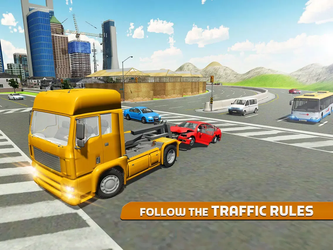 Captures d'écran de Car Tow Truck 3D – Heavy towing crane simulation iPad 
