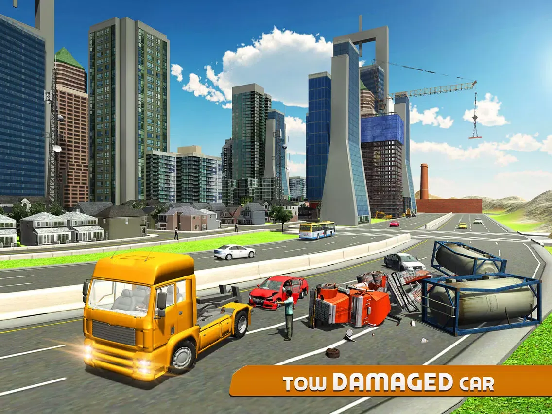 Captures d'écran de Car Tow Truck 3D – Heavy towing crane simulation iPad 