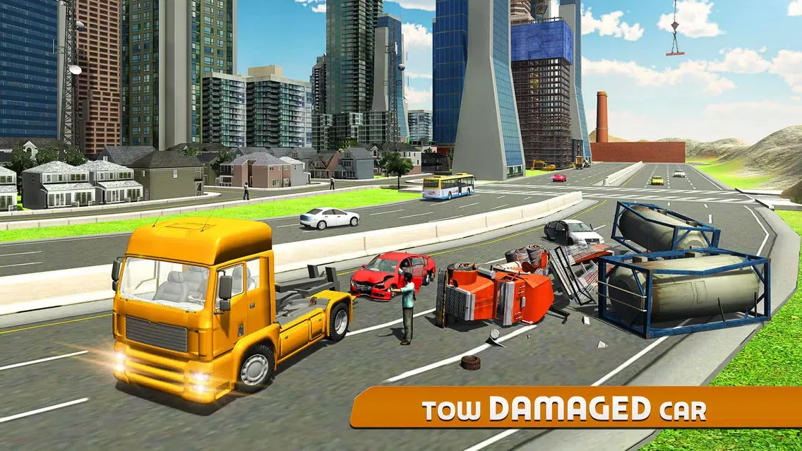 Captures d'écran de Car Tow Truck 3D – Heavy towing crane simulation